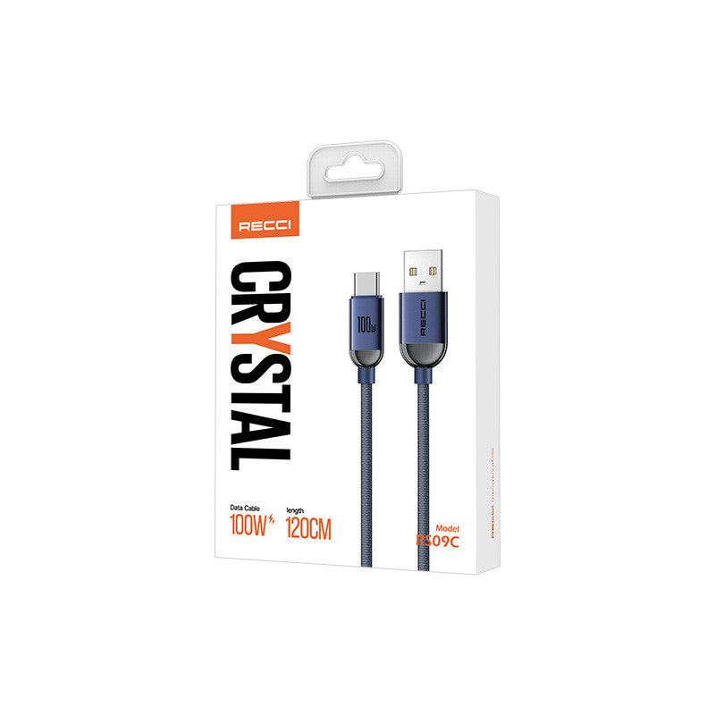 Recci RS09C 100w Type C Braided Data Cable 1.2m